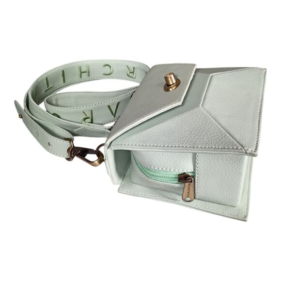 Parchita Shoulder Bag Purse Detachable Strap Mint Green Mini Vegan Leather - Picture 6 of 13